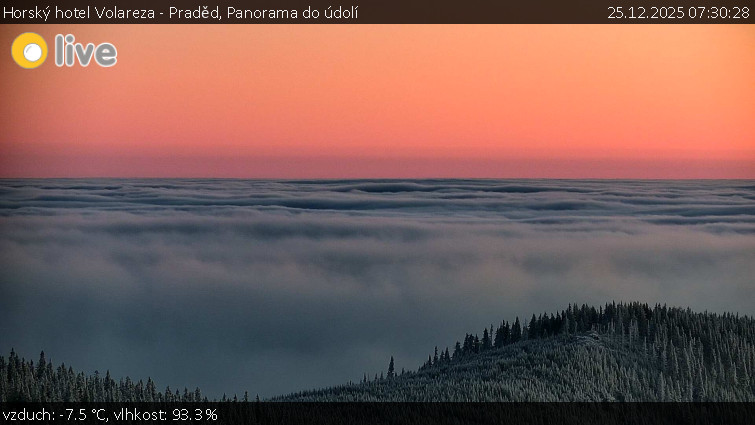 Horský hotel Volareza - Praděd - Panorama do údolí - 25.12.2025 v 07:30