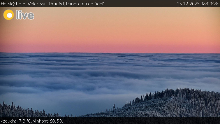 Horský hotel Volareza - Praděd - Panorama do údolí - 25.12.2025 v 08:00