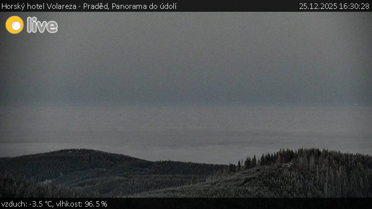 Horský hotel Volareza - Praděd - Panorama do údolí - 25.12.2025 v 16:30