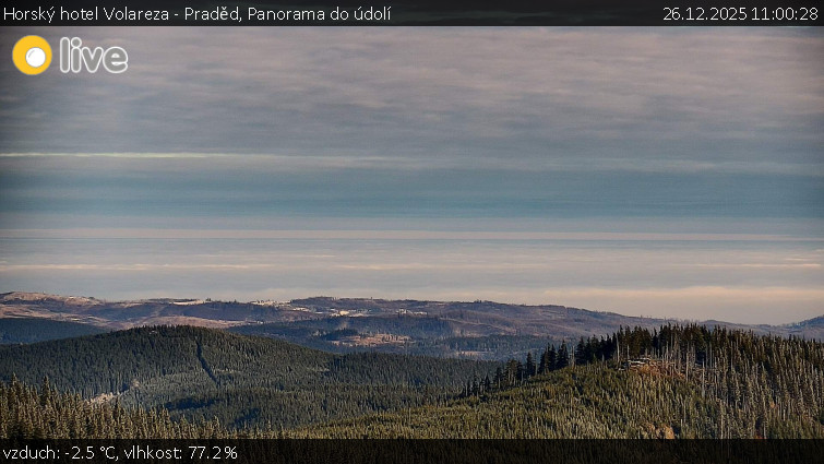 Horský hotel Volareza - Praděd - Panorama do údolí - 26.12.2025 v 11:00