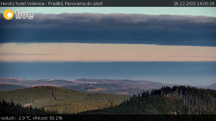 Horský hotel Volareza - Praděd - Panorama do údolí - 26.12.2025 v 14:00
