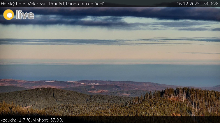 Horský hotel Volareza - Praděd - Panorama do údolí - 26.12.2025 v 15:00