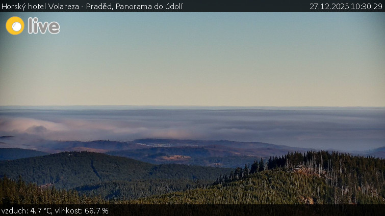 Horský hotel Volareza - Praděd - Panorama do údolí - 27.12.2025 v 10:30