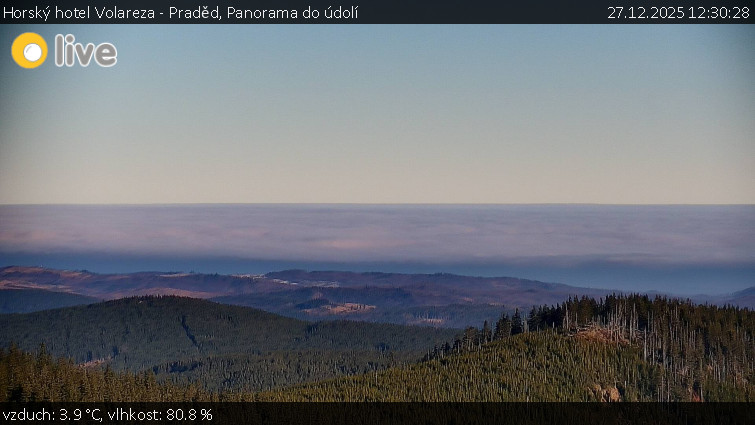 Horský hotel Volareza - Praděd - Panorama do údolí - 27.12.2025 v 12:30