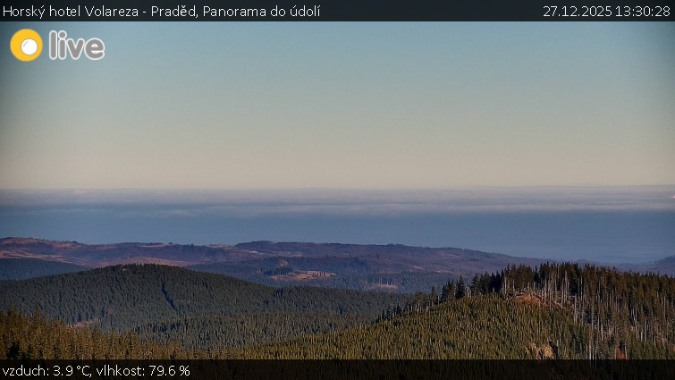 Horský hotel Volareza - Praděd - Panorama do údolí - 27.12.2025 v 13:30