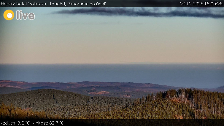 Horský hotel Volareza - Praděd - Panorama do údolí - 27.12.2025 v 15:00