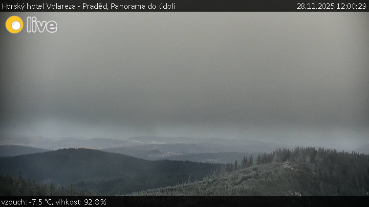 Horský hotel Volareza - Praděd - Panorama do údolí - 28.12.2025 v 12:00