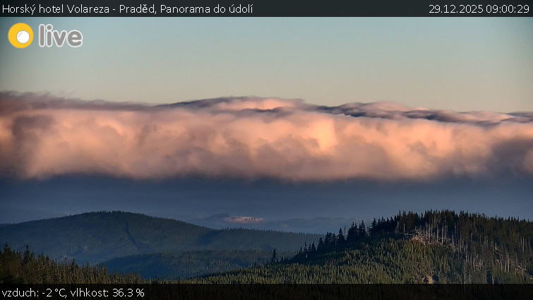 Horský hotel Volareza - Praděd - Panorama do údolí - 29.12.2025 v 09:00