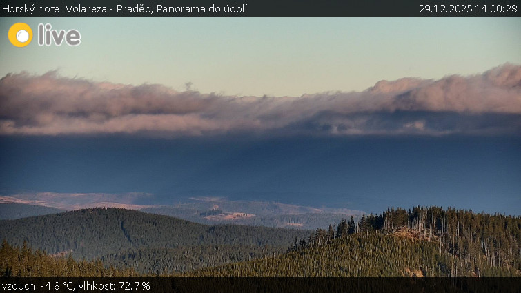 Horský hotel Volareza - Praděd - Panorama do údolí - 29.12.2025 v 14:00