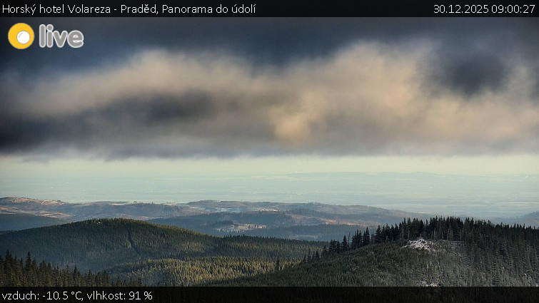 Horský hotel Volareza - Praděd - Panorama do údolí - 30.12.2025 v 09:00