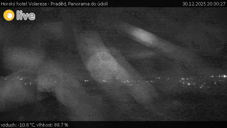 Horský hotel Volareza - Praděd - Panorama do údolí - 30.12.2025 v 20:30