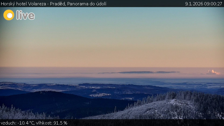 Horský hotel Volareza - Praděd - Panorama do údolí - 9.1.2026 v 09:00