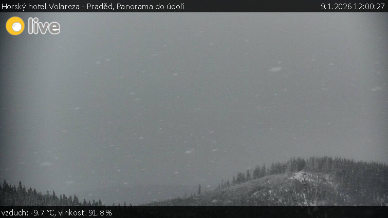 Horský hotel Volareza - Praděd - Panorama do údolí - 9.1.2026 v 12:00