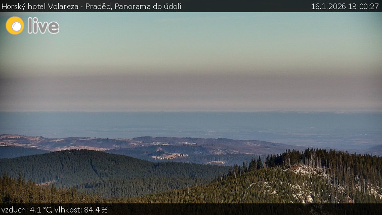 Horský hotel Volareza - Praděd - Panorama do údolí - 16.1.2026 v 13:00