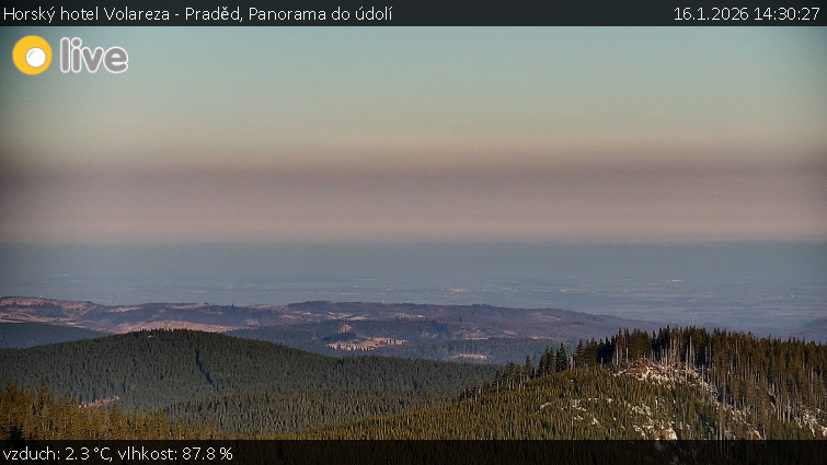 Horský hotel Volareza - Praděd - Panorama do údolí - 16.1.2026 v 14:30