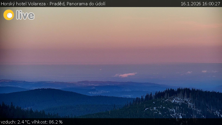 Horský hotel Volareza - Praděd - Panorama do údolí - 16.1.2026 v 16:00