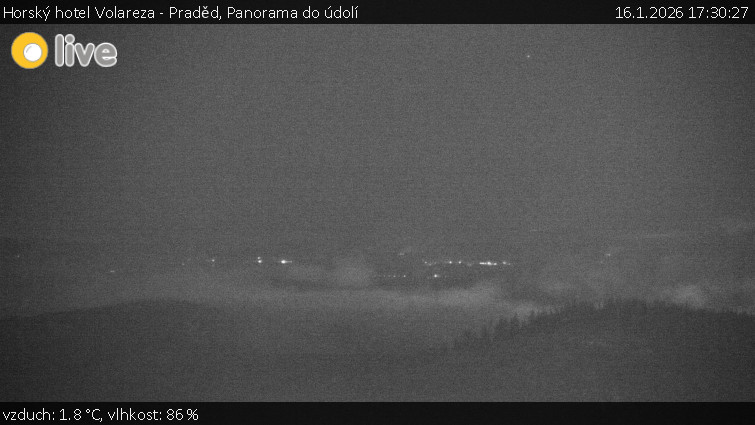 Horský hotel Volareza - Praděd - Panorama do údolí - 16.1.2026 v 17:30