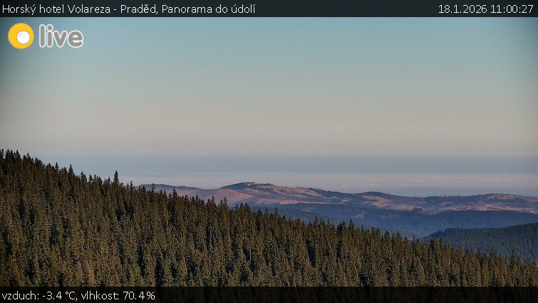 Horský hotel Volareza - Praděd - Panorama do údolí - 18.1.2026 v 11:00