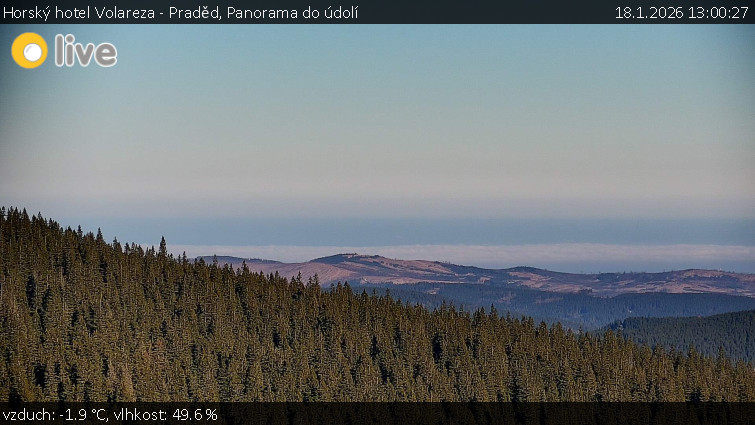 Horský hotel Volareza - Praděd - Panorama do údolí - 18.1.2026 v 13:00