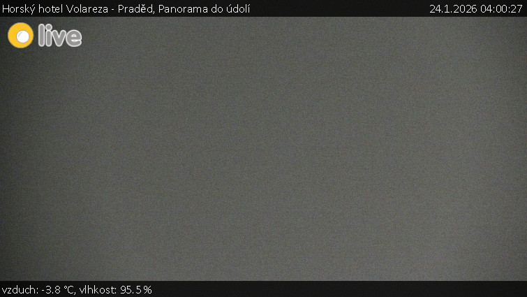 Horský hotel Volareza - Praděd - Panorama do údolí - 24.1.2026 v 04:00