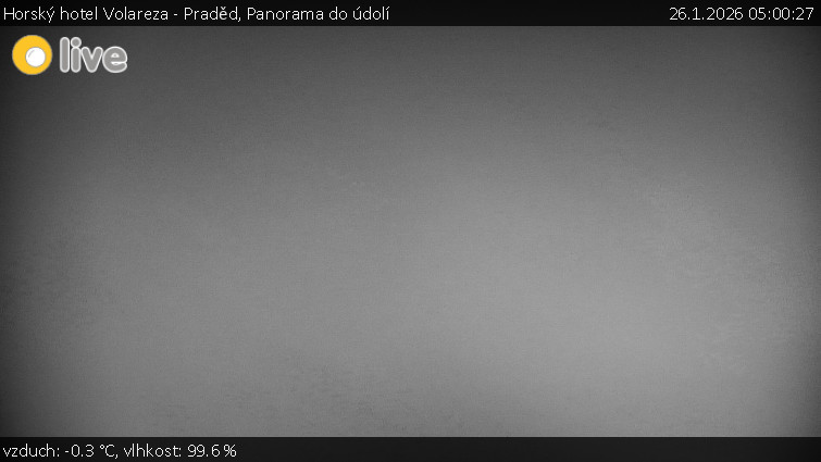 Horský hotel Volareza - Praděd - Panorama do údolí - 26.1.2026 v 05:00