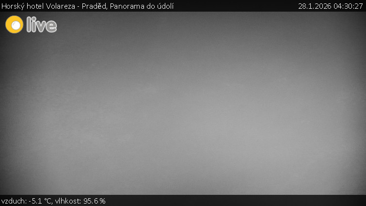 Horský hotel Volareza - Praděd - Panorama do údolí - 28.1.2026 v 04:30