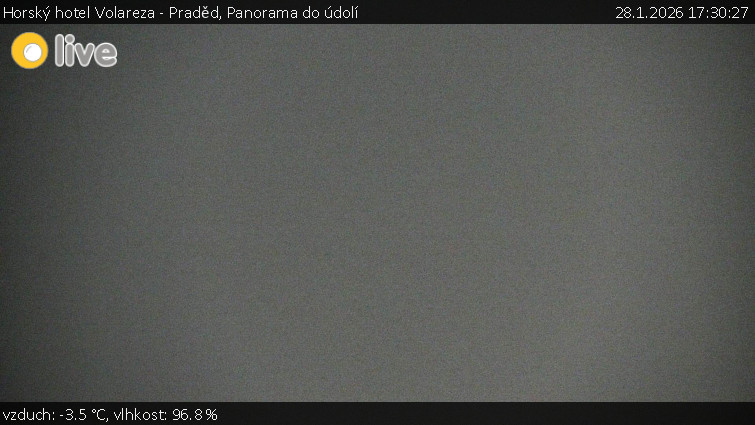 Horský hotel Volareza - Praděd - Panorama do údolí - 28.1.2026 v 17:30