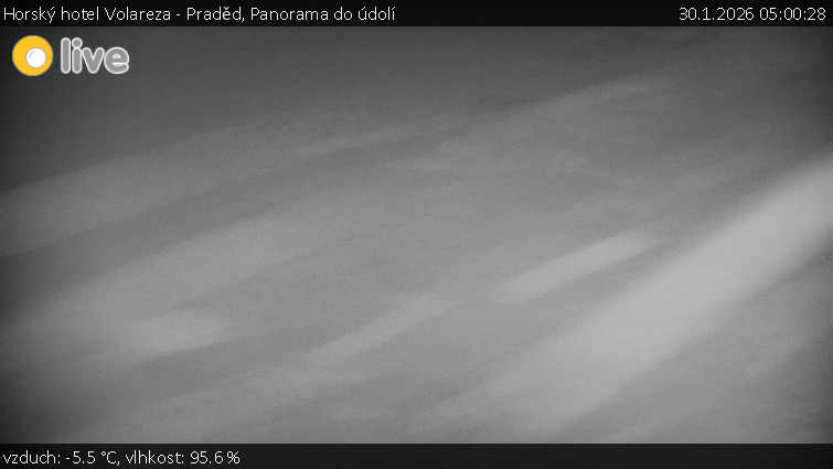Horský hotel Volareza - Praděd - Panorama do údolí - 30.1.2026 v 05:00