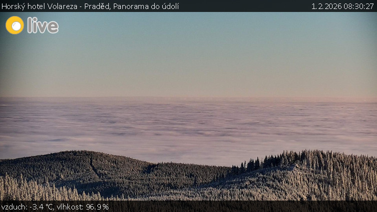 Horský hotel Volareza - Praděd - Panorama do údolí - 1.2.2026 v 08:30