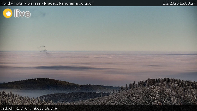 Horský hotel Volareza - Praděd - Panorama do údolí - 1.2.2026 v 13:00