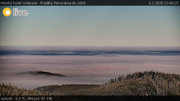 Horský hotel Volareza - Praděd - Panorama do údolí - 1.2.2026 v 15:00