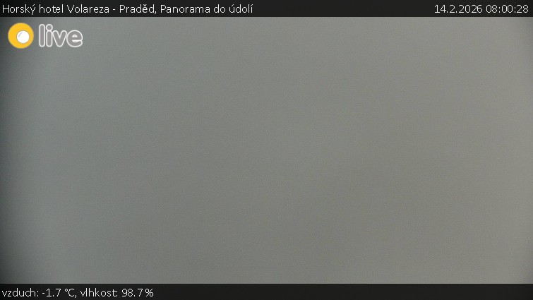 Horský hotel Volareza - Praděd - Panorama do údolí - 14.2.2026 v 08:00