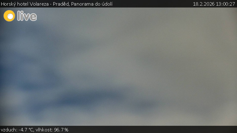 Horský hotel Volareza - Praděd - Panorama do údolí - 18.2.2026 v 13:00