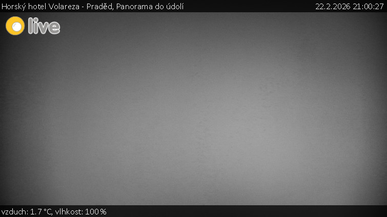 Horský hotel Volareza - Praděd - Panorama do údolí - 22.2.2026 v 21:00
