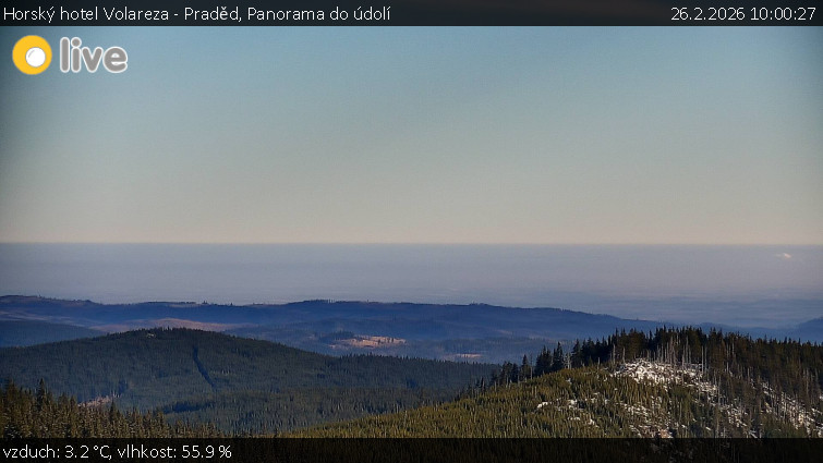 Horský hotel Volareza - Praděd - Panorama do údolí - 26.2.2026 v 10:00