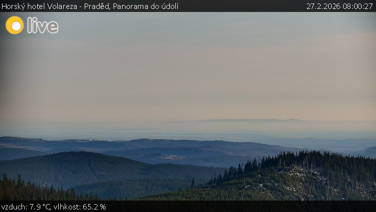 Horský hotel Volareza - Praděd - Panorama do údolí - 27.2.2026 v 08:00