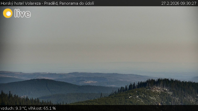 Horský hotel Volareza - Praděd - Panorama do údolí - 27.2.2026 v 09:30