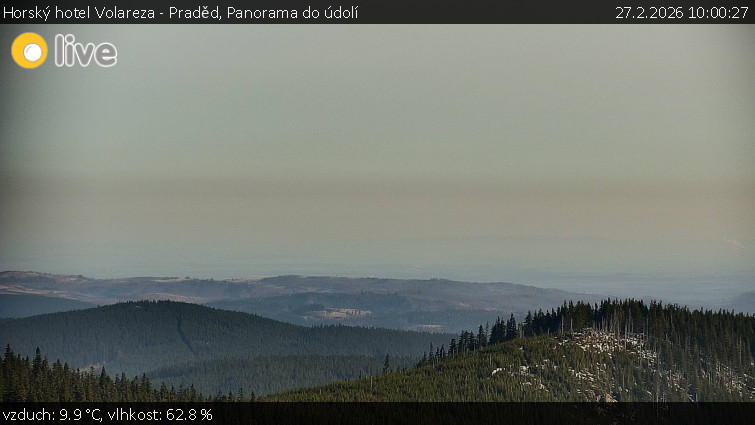 Horský hotel Volareza - Praděd - Panorama do údolí - 27.2.2026 v 10:00