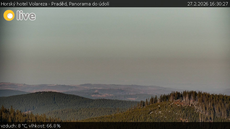 Horský hotel Volareza - Praděd - Panorama do údolí - 27.2.2026 v 16:30