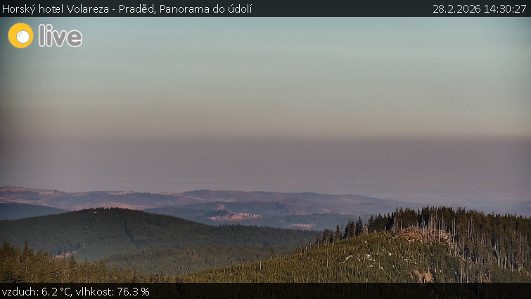 Horský hotel Volareza - Praděd - Panorama do údolí - 28.2.2026 v 14:30