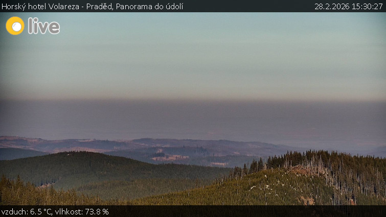 Horský hotel Volareza - Praděd - Panorama do údolí - 28.2.2026 v 15:30