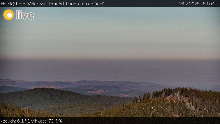 Horský hotel Volareza - Praděd - Panorama do údolí - 28.2.2026 v 16:00
