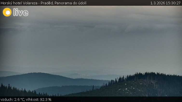 Horský hotel Volareza - Praděd - Panorama do údolí - 1.3.2026 v 15:30