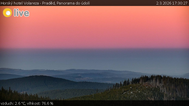 Horský hotel Volareza - Praděd - Panorama do údolí - 2.3.2026 v 17:30