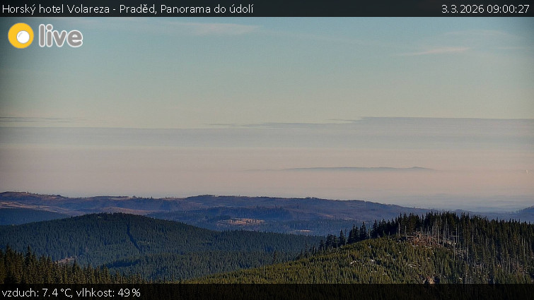 Horský hotel Volareza - Praděd - Panorama do údolí - 3.3.2026 v 09:00