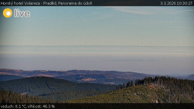 Horský hotel Volareza - Praděd - Panorama do údolí - 3.3.2026 v 10:30