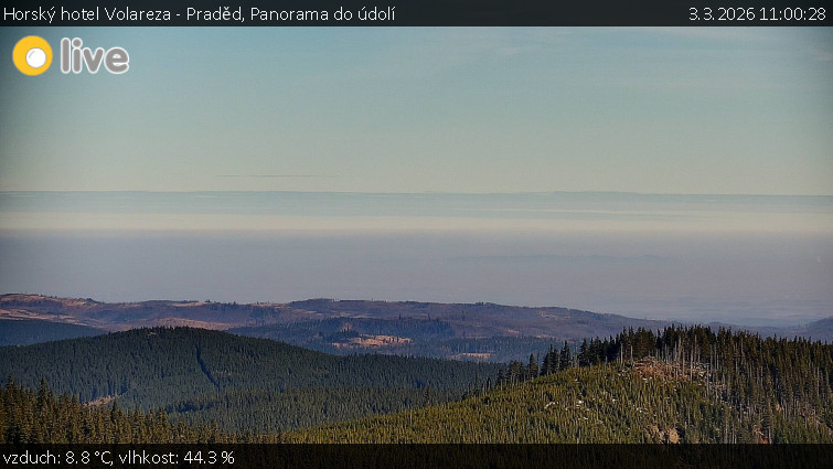 Horský hotel Volareza - Praděd - Panorama do údolí - 3.3.2026 v 11:00