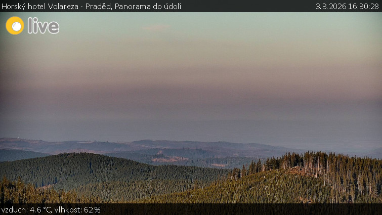 Horský hotel Volareza - Praděd - Panorama do údolí - 3.3.2026 v 16:30
