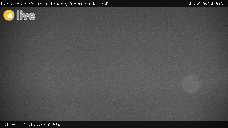 Horský hotel Volareza - Praděd - Panorama do údolí - 4.3.2026 v 04:30