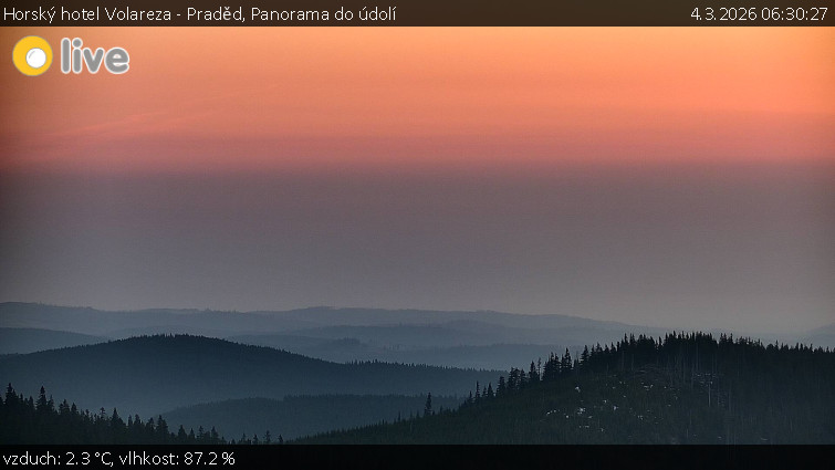 Horský hotel Volareza - Praděd - Panorama do údolí - 4.3.2026 v 06:30